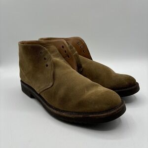 Gravati Chukka Boots Men's 10 M Taupe Flint Suede Made in Italy 3 Eyelet Shoes